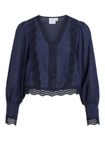 Blouse Rouge by Vila Viaria Navy Blazer