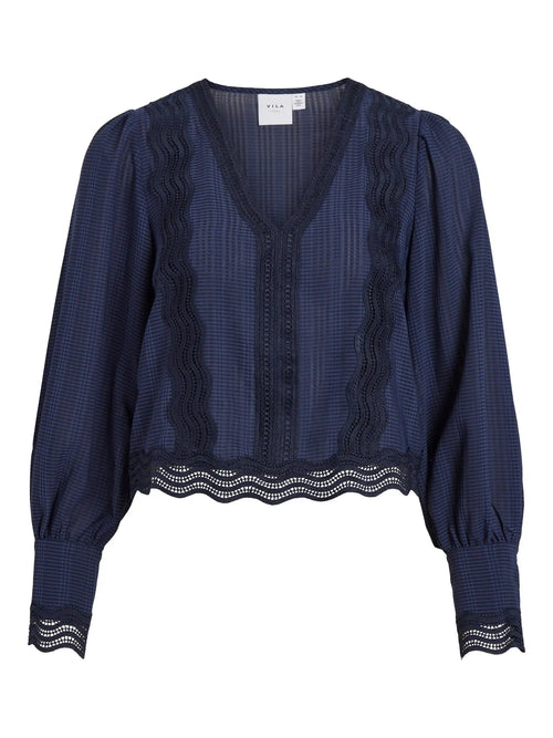 Blouse Rouge by Vila Viaria Navy Blazer