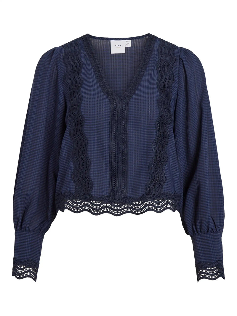 Blouse Rouge by Vila Viaria Navy Blazer