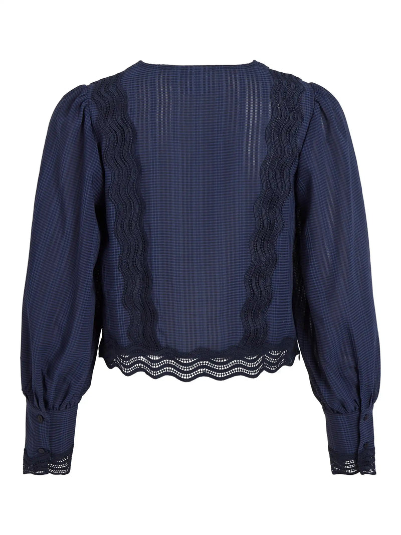 Blouse Rouge by Vila Viaria Navy Blazer