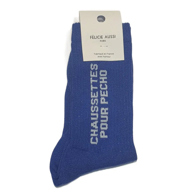 Chaussettes Félicie Aussi Pour Pecho Bleu Paillettes