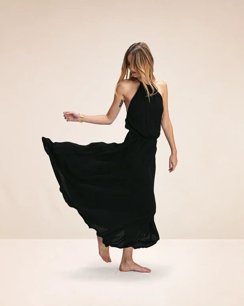 Robe longue Karma Koma Cruz Dos nu Black