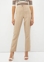 Pantalon à rayures Liu Jo en lin mélangé Sable