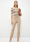 Pantalon à rayures Liu Jo en lin mélangé Sable