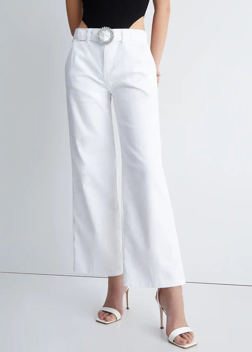Pantalon avec boucle fantaisie Liu Jo Blanc