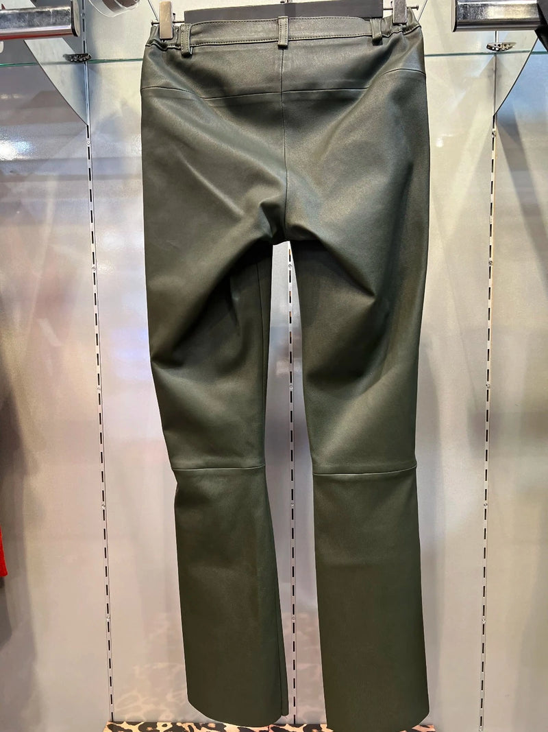 Pantalon Lou Andrea Charly Flare en cuir Military