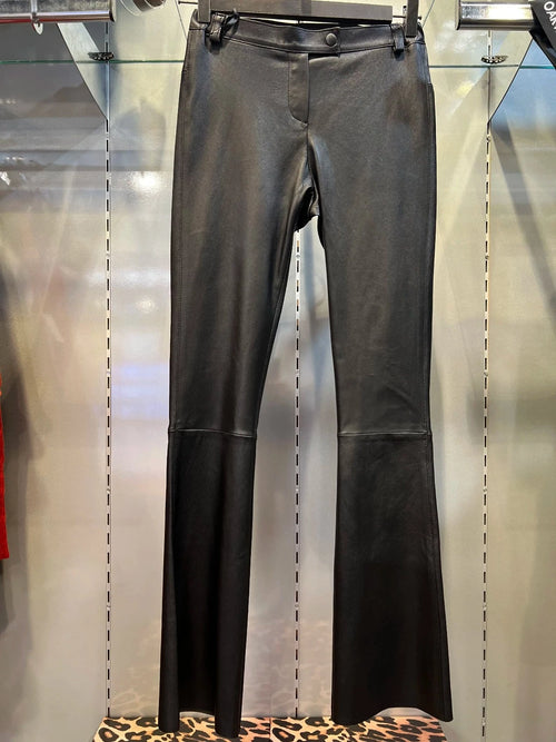 Pantalon Lou Andrea Charly Flare en cuir Noir