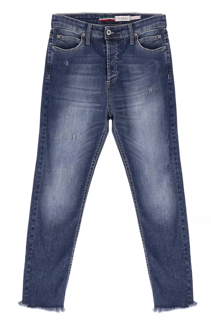 Jean Please effrangé Blu denim