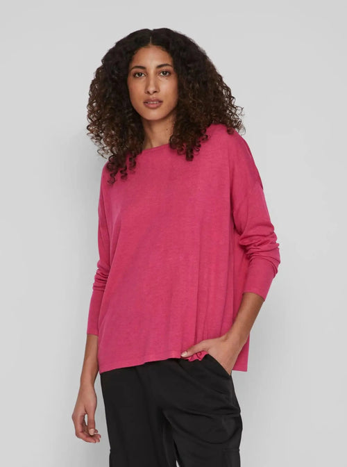 Pull Vila Viabella Pink Yarrow