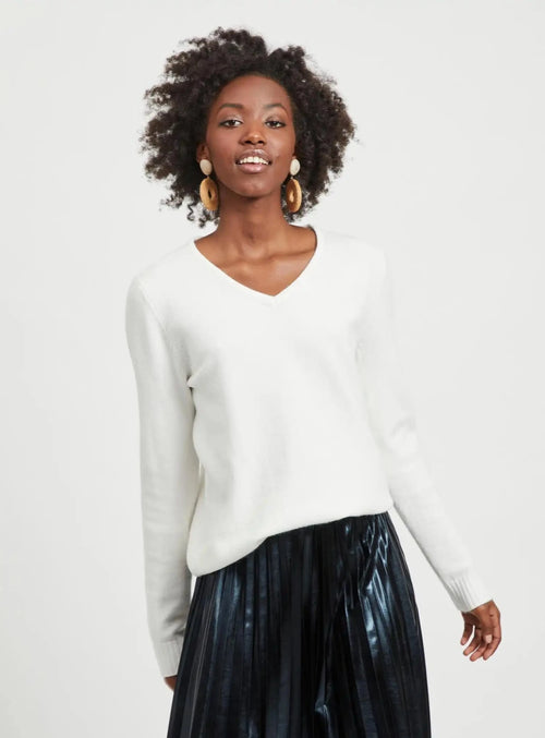 Pull Vila Viril col V White Alyssum