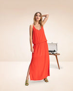 Robe longue Karma Koma Maeva Dos nu Orange Parrot