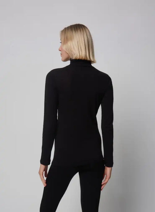 T-shirt à manches longues Majestic Filatures col roulé Black
