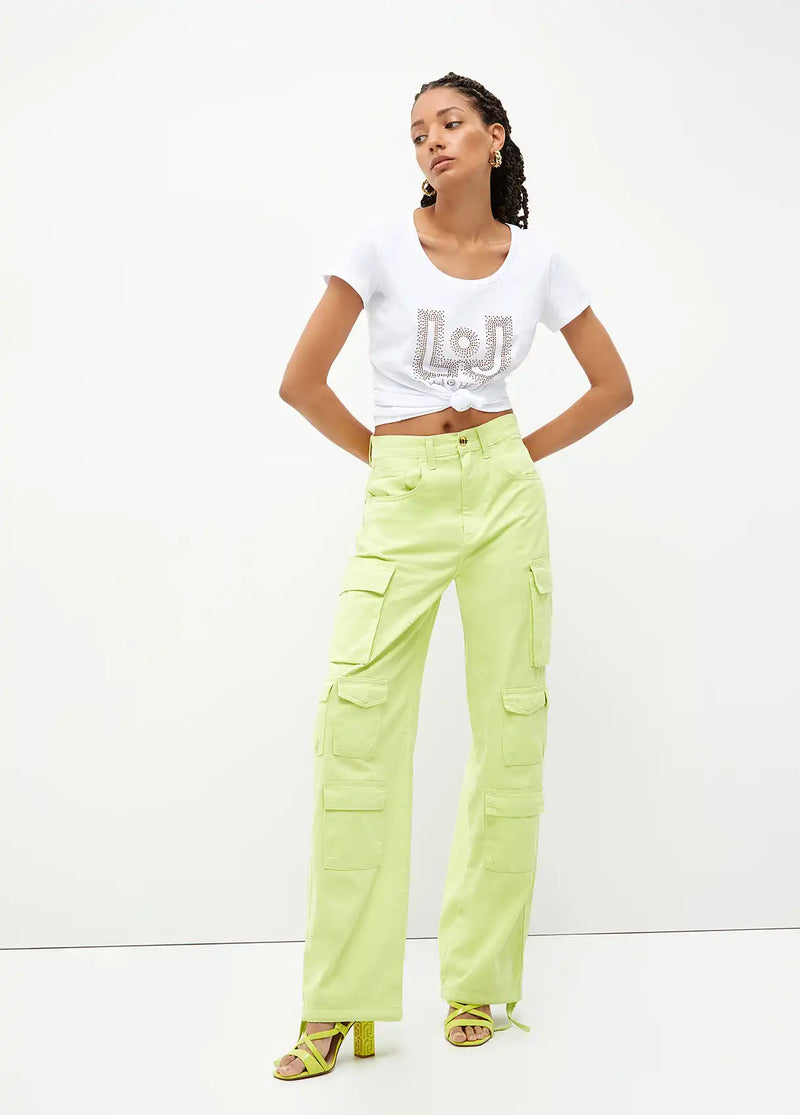 T-shirt écoconçu Liu Jo avec strass Blanc