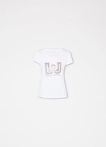 T-shirt écoconçu Liu Jo avec strass Blanc