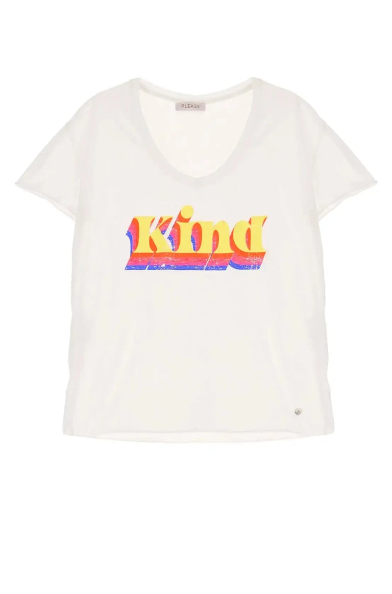 T-shirt Please Imprimé Kind Bianco