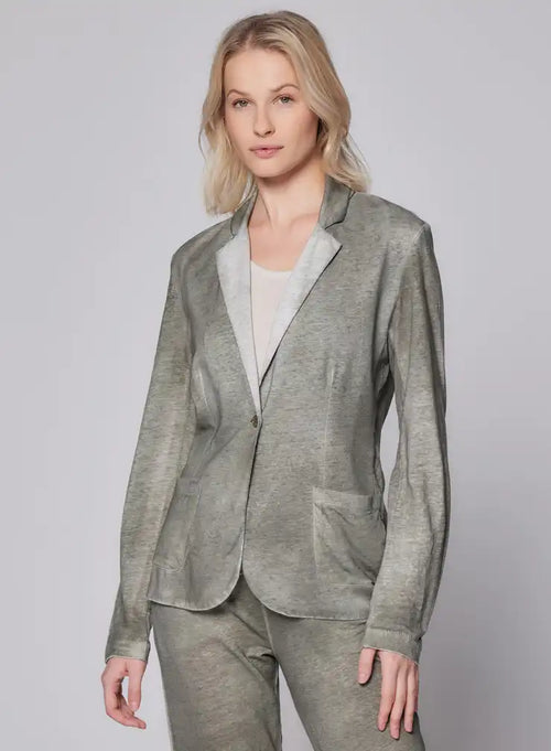 Veste Majestic Filatures Lin/Elastanne Kaki